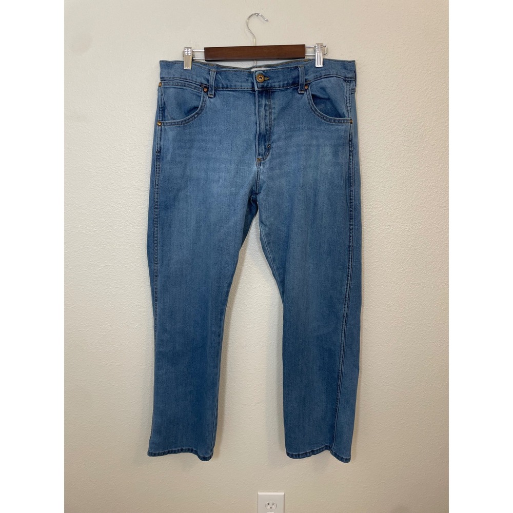 Wrangler Slim Straight Jeans Mens 36x30‎ Blue Medium Wash 10MGW88AL Excellent
